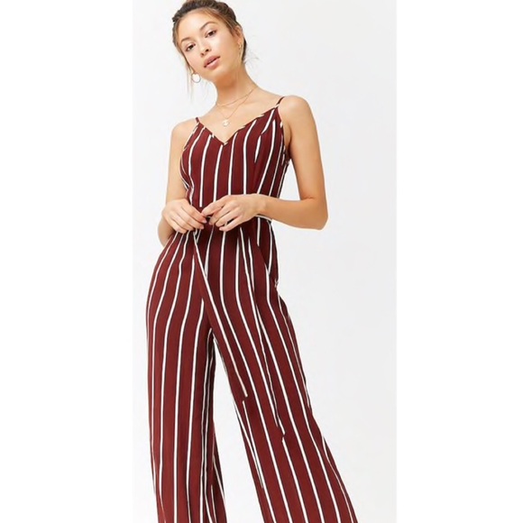 forever 21 burgundy jumpsuit